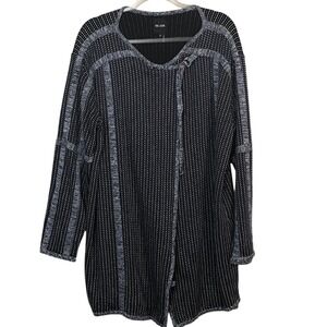 Nic+Zoe  Long Line Open Front Cardigan Cotton Nightsong Blue Purple Size XL‎